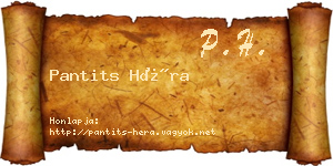 Pantits Héra névjegykártya